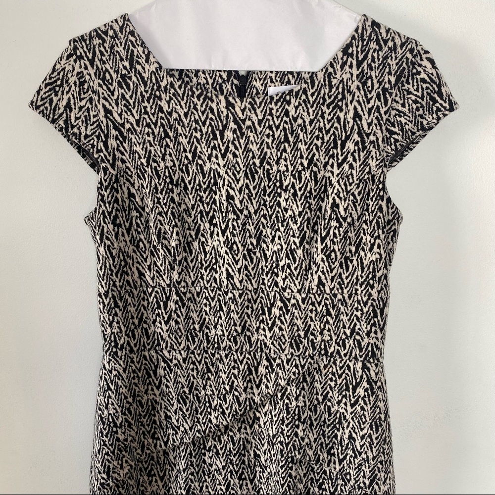 calvin klein black + ivory knit dress - Picture 3 of 8